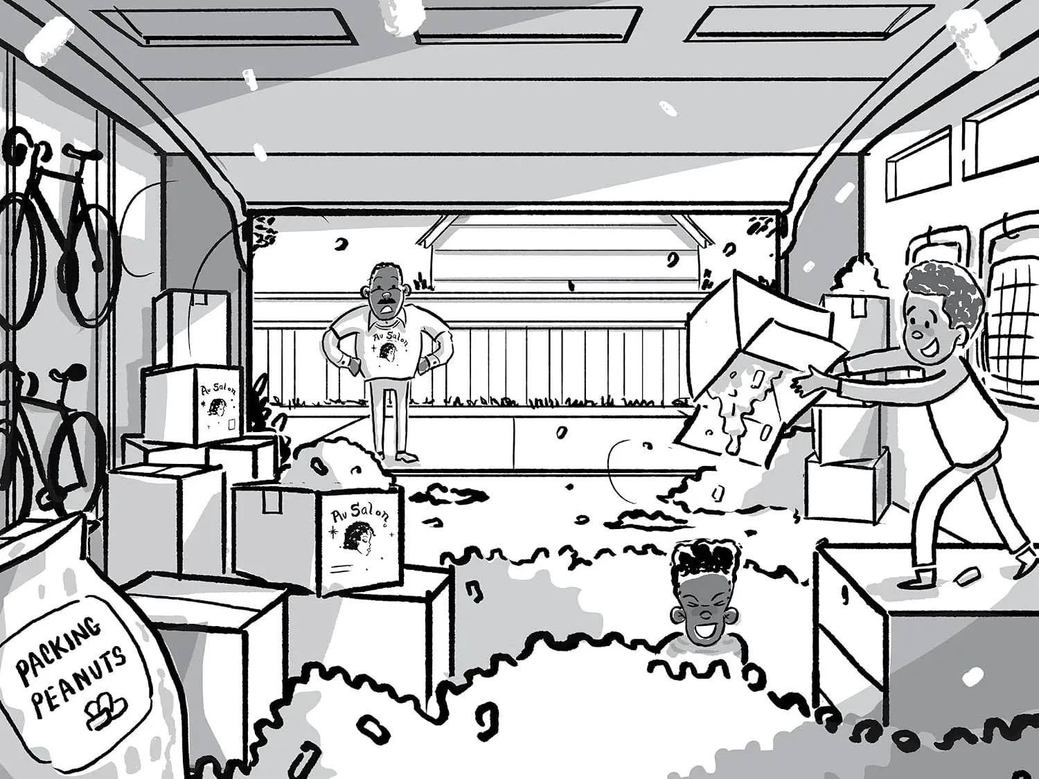 Interior spread from Link + Hud: Heroes by a Hair