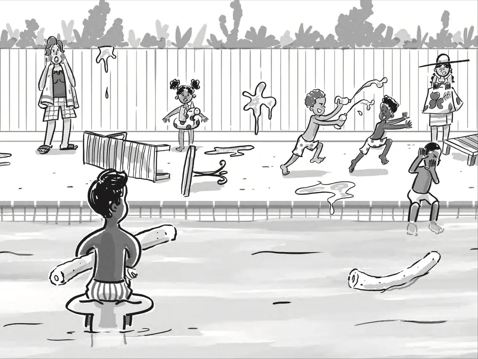 Interior spread from Link + Hud: Sharks & Minnows