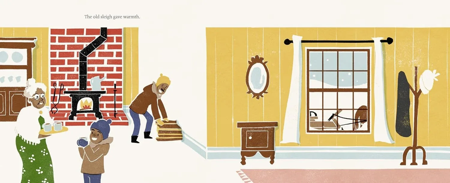 Interior spread from The Old Sleigh